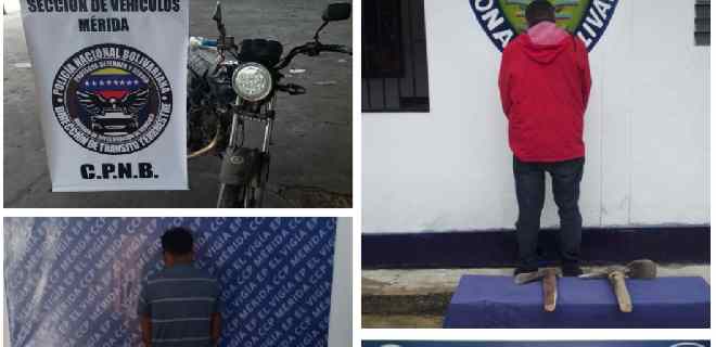 PNB detuvo a cuatro ciudadanos y recuperó una moto en Mérida