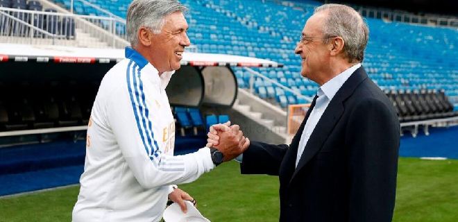 Florentino Pérez confirmó la continuidad de Carlo Ancelotti
