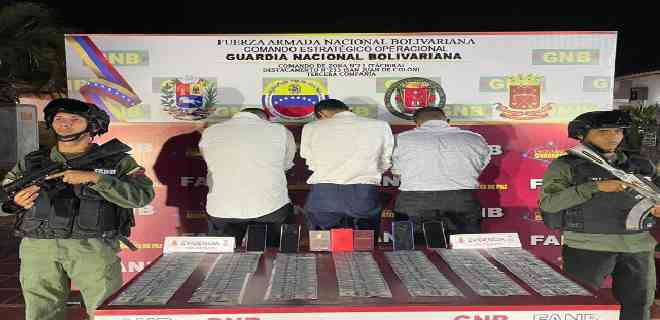 Zulia: FANB detiene a tres sujetos por presunto lavado de dinero y narcotráfico
